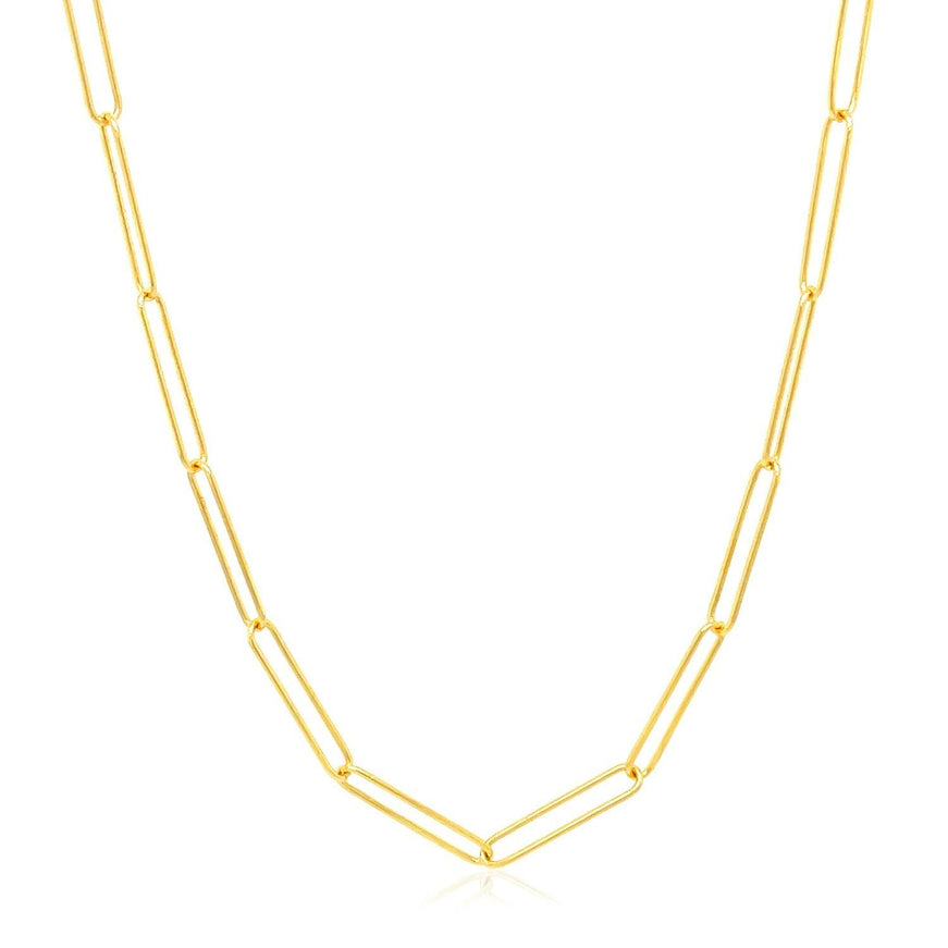 14k Yellow Gold Wire Paperclip Chain (2.7mm) - Ellie Belle