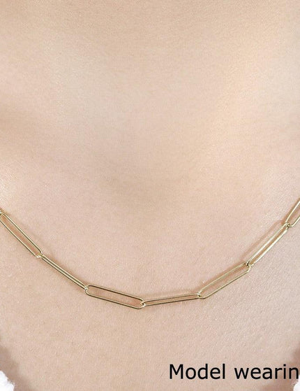 14k Yellow Gold Wire Paperclip Chain (2.7mm) - Ellie Belle