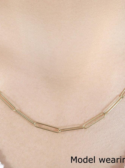 14k Yellow Gold Wire Paperclip Chain (2.7mm) - Ellie Belle