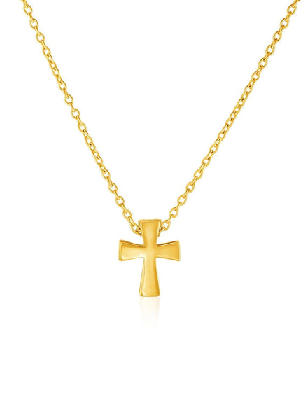 14k Yellow Gold with Cross Pendant - Ellie Belle