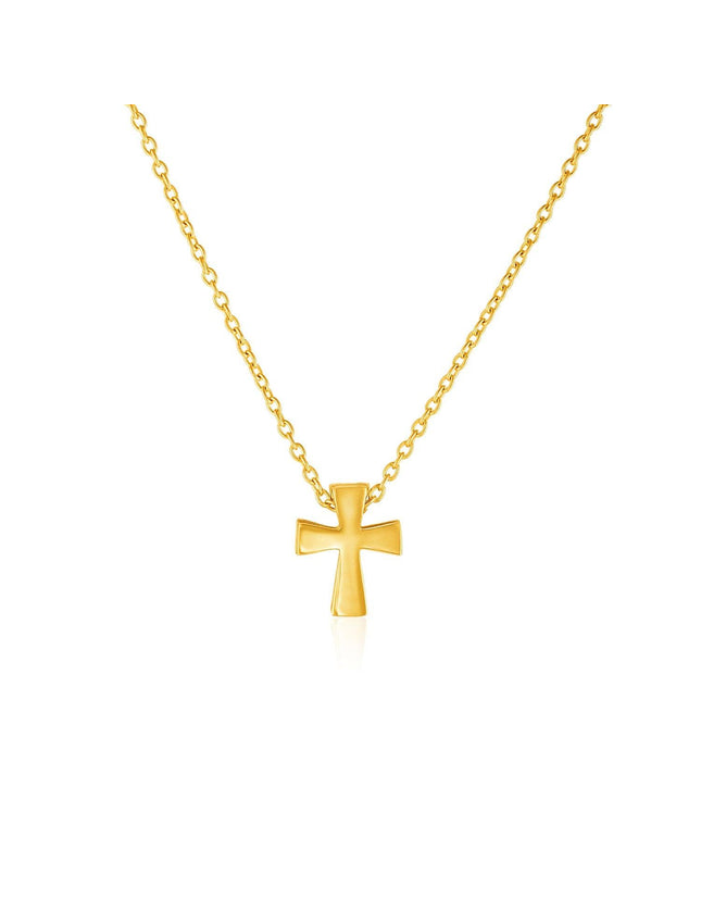 14k Yellow Gold with Cross Pendant - Ellie Belle