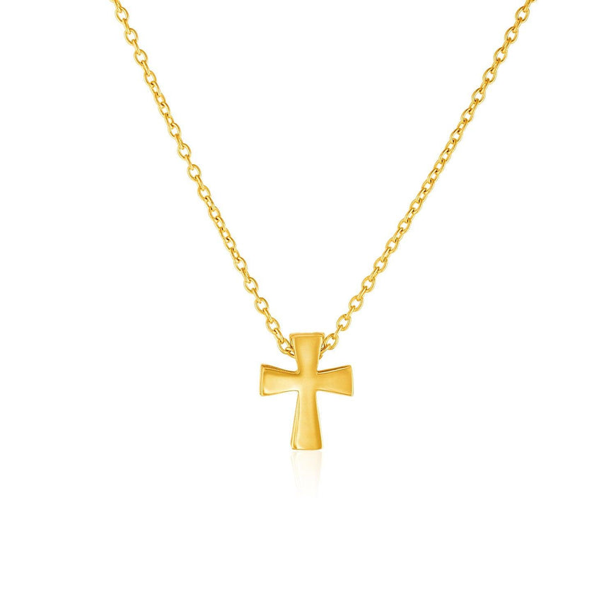 14k Yellow Gold with Cross Pendant - Ellie Belle