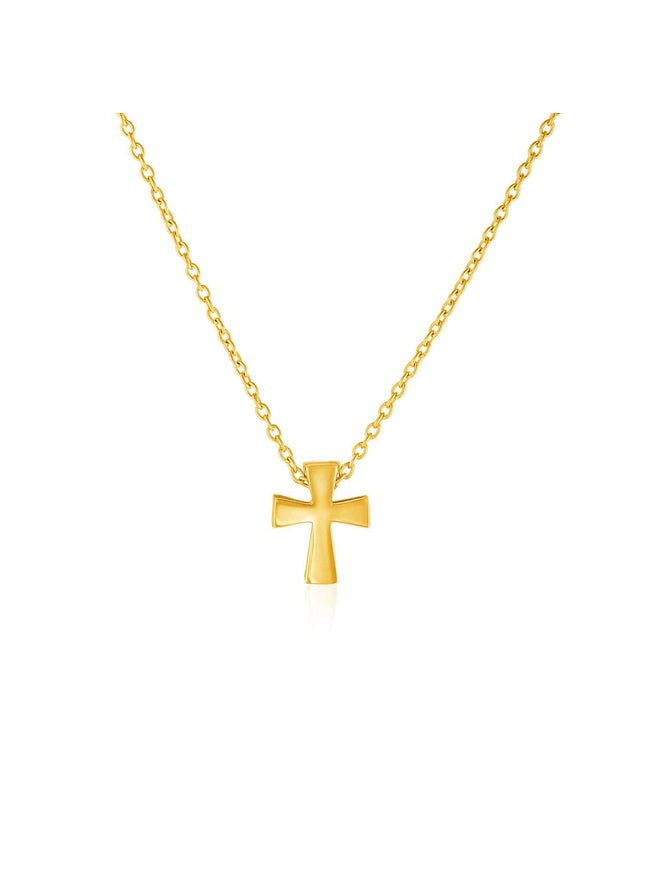 14k Yellow Gold with Cross Pendant - Ellie Belle