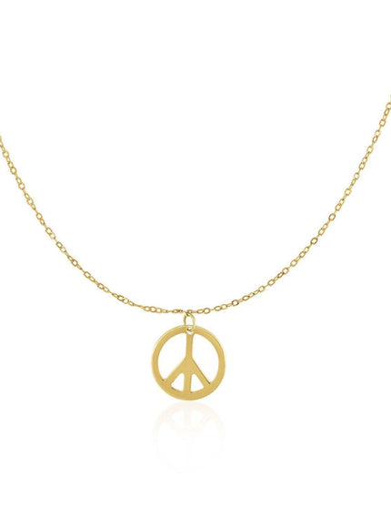 14k Yellow Gold with Peace Symbol Pendant - Ellie Belle