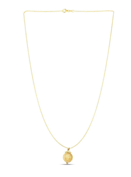 14k Yellow Gold with Round Roman Coin Pendant - Ellie Belle