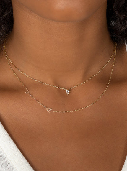 Zoe Lev Pear Diamond Bezel Necklace
