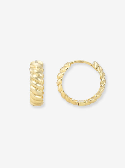 Zoe Lev 14K Gold Braided Huggie Earrings