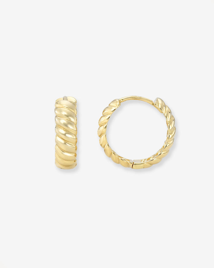 Zoe Lev 14K Gold Braided Huggie Earrings