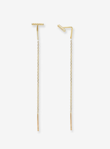 Zoe Lev 14K Gold Cable Link Threader Earrings