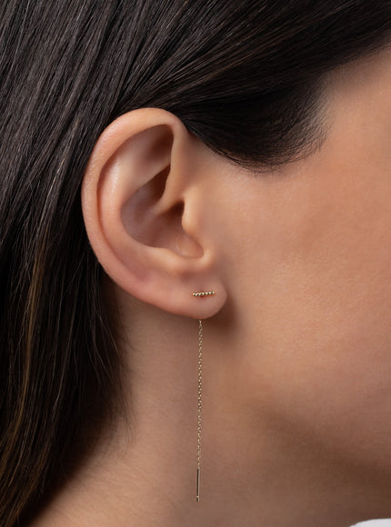 Zoe Lev 14K Gold Cable Link Threader Earrings