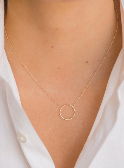 Zoe Lev 14K Gold Circle Necklace