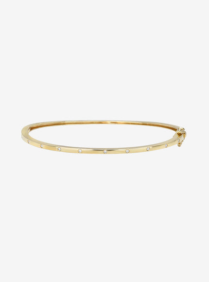 Zoe Lev 14K Gold Diamond Dot Bangle