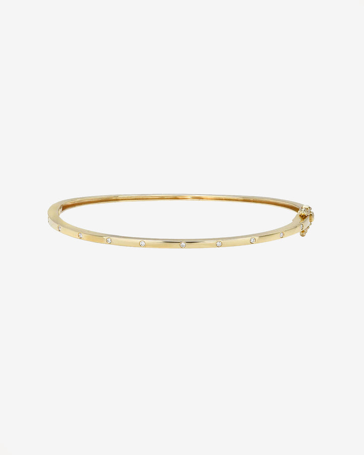 Zoe Lev 14K Gold Diamond Dot Bangle