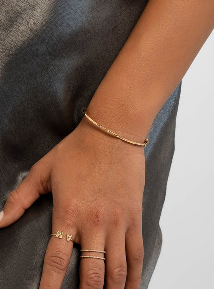 Zoe Lev 14K Gold Diamond Dot Bangle