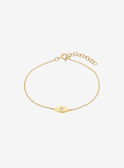 Zoe Lev 14K Gold Diamond Evil Eye Bracelet