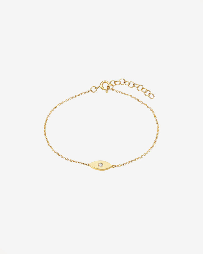 Zoe Lev 14K Gold Diamond Evil Eye Bracelet