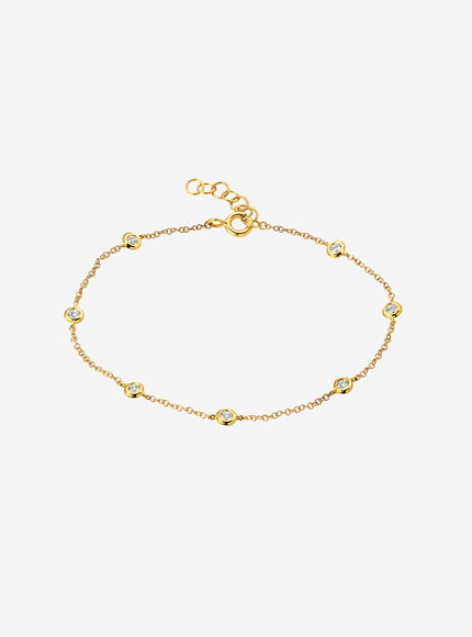 Zoe Lev 14K Gold Diamond Station Bracelet
