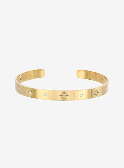 Zoe Lev 14K Gold Diamond Sunburst Cuff
