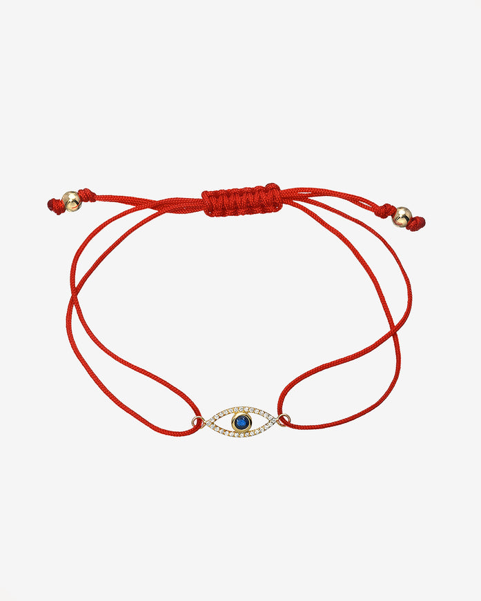 Zoe Lev 14K Gold Diamond and Sapphire Evil Eye Fortune Bracelet