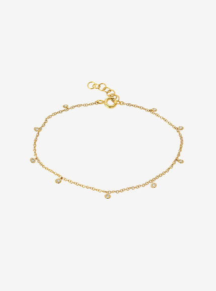 Zoe Lev 14K Gold Drop Bezel Anklet