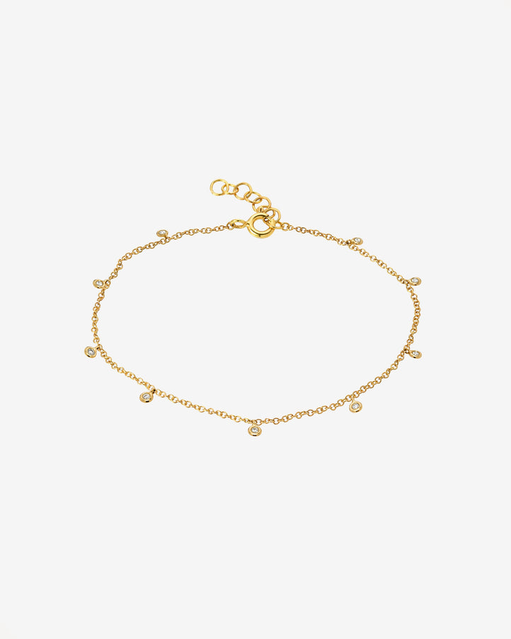 Zoe Lev 14K Gold Drop Bezel Anklet
