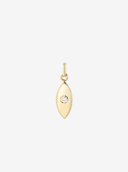 Zoe Lev 14K Gold Evil Eye with Tiny Diamond Pendant