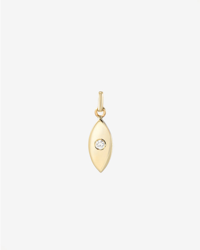 Zoe Lev 14K Gold Evil Eye with Tiny Diamond Pendant