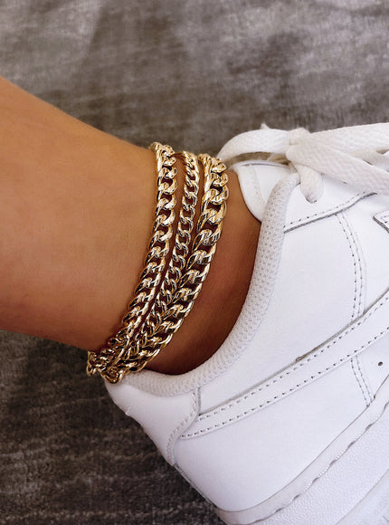 Zoe Lev 14K Gold Large Miami Cuban Link Anklet