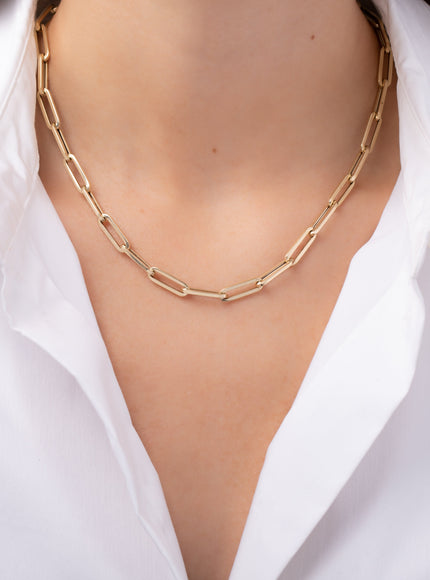 Zoe Lev 14K Gold Extra Large Paper Clip Chain Necklace