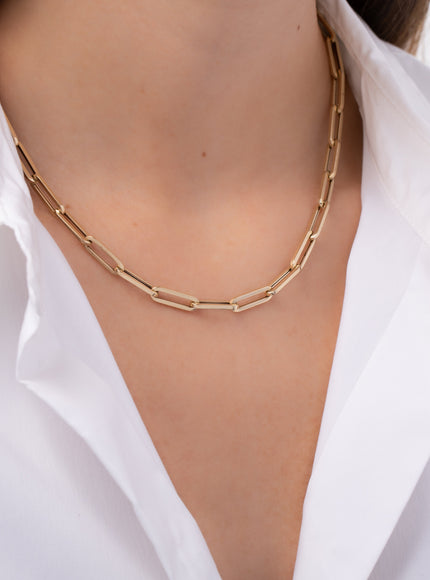 Zoe Lev 14K Gold Extra Large Paper Clip Chain Necklace
