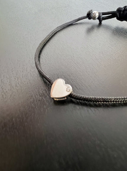 Zoe Lev 14K Gold Heart with Diamond Fortune Bracelet