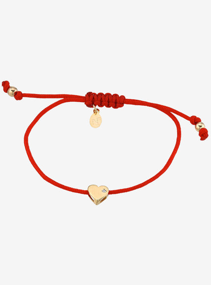 Zoe Lev 14K Gold Heart with Diamond Fortune Bracelet