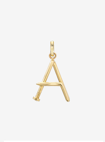 Zoe Lev 14K Gold Large Initial Nail Pendant