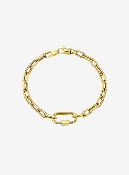 Zoe Lev 14K Gold Large Open Link Chain with Carabiner Bracelet