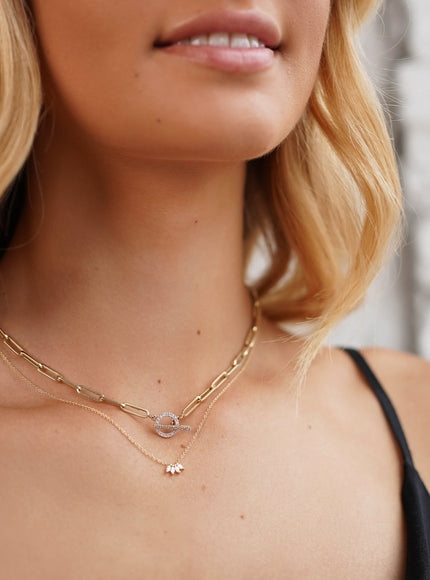 Zoe Lev 14K Gold Large Paper Clip Chain with Diamond Toggle Necklace