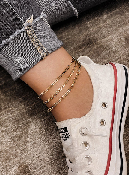 Zoe Lev 14K Gold Large Open Link Chain Anklet