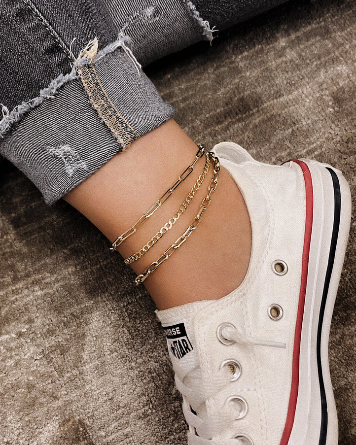 Zoe Lev 14K Gold Large Open Link Chain Anklet