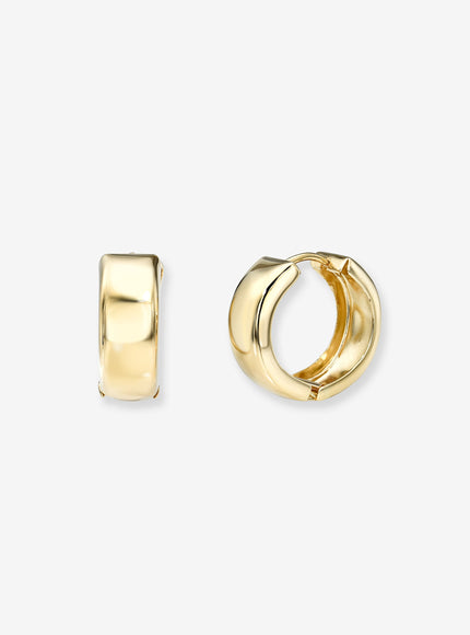 Zoe Lev 14K Gold Medium Bubbled Flat Hoop Earrings