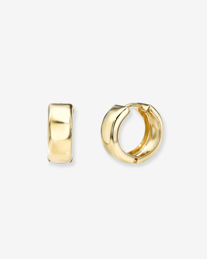 Zoe Lev 14K Gold Medium Bubbled Flat Hoop Earrings