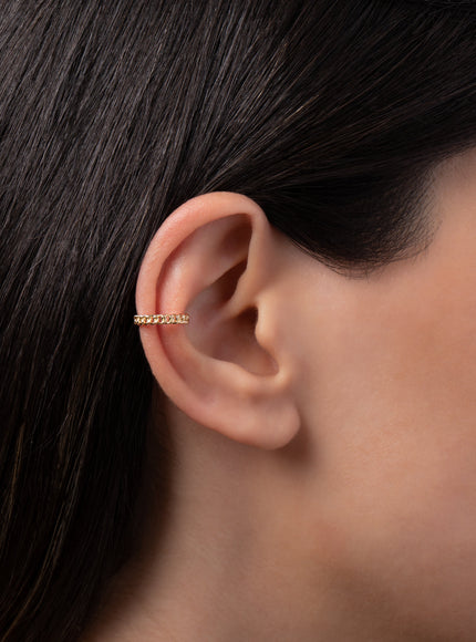 Zoe Lev 14K Gold Mini Cuban Link Ear Cuff