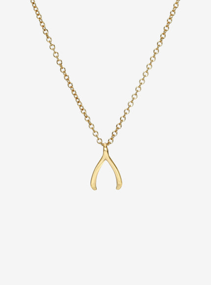 Zoe Lev Kids 14K Gold Mini Wishbone Necklace