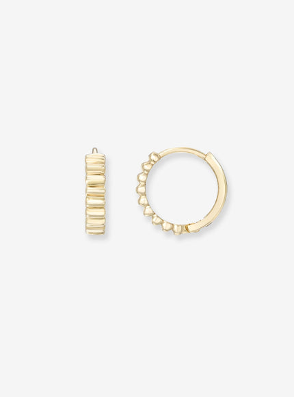 Zoe Lev 14K Gold Notched Huggies