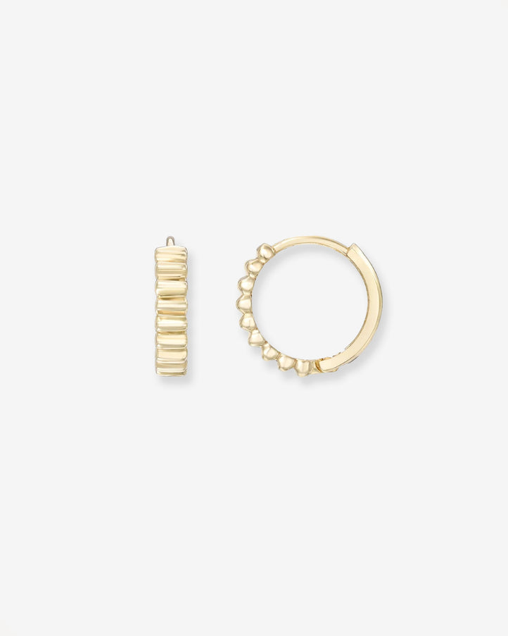 Zoe Lev 14K Gold Notched Huggies