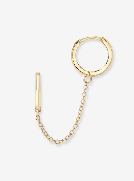 Zoe Lev 14K Gold Small Chain Huggie Earrings