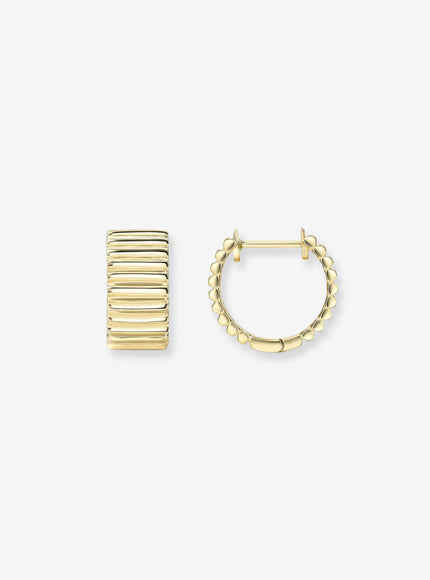 Zoe Lev 14K Gold Thick Notched Huggies
