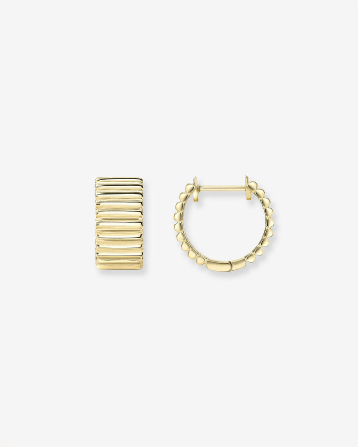 Zoe Lev 14K Gold Thick Notched Huggies