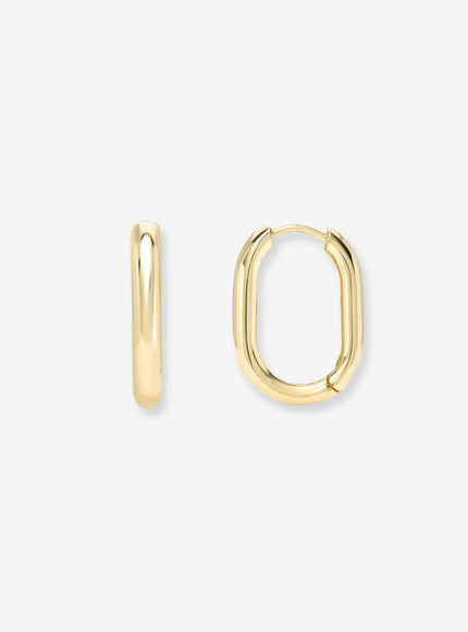 Zoe Lev 14K Gold Thick Oval Hoop Earrings
