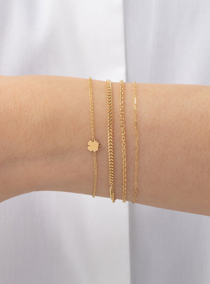 Zoe Lev 14K Gold Tiny Clover Bracelet