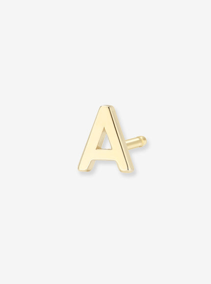 Zoe Lev 14K Gold Tiny Letter Stud Earring