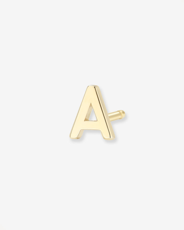 Zoe Lev 14K Gold Tiny Letter Stud Earring